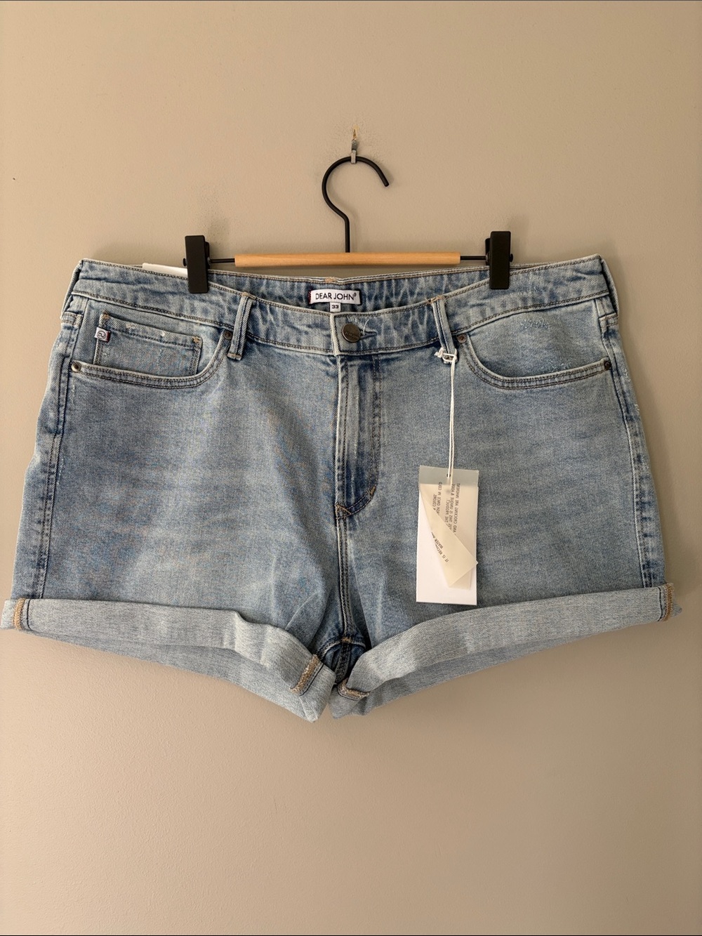 Dear John Ava Roll Up Short Size 33 Davenport Jean Short Denim Short Blue NWT